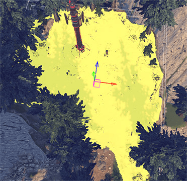 Projected mesh overlaid in engine to assure alignment